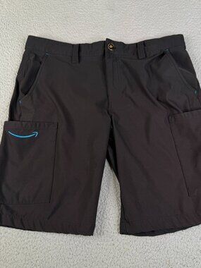 Amazon Shorts Mens Large Black Cargo Pocket Worker Driver Delivery Uniform